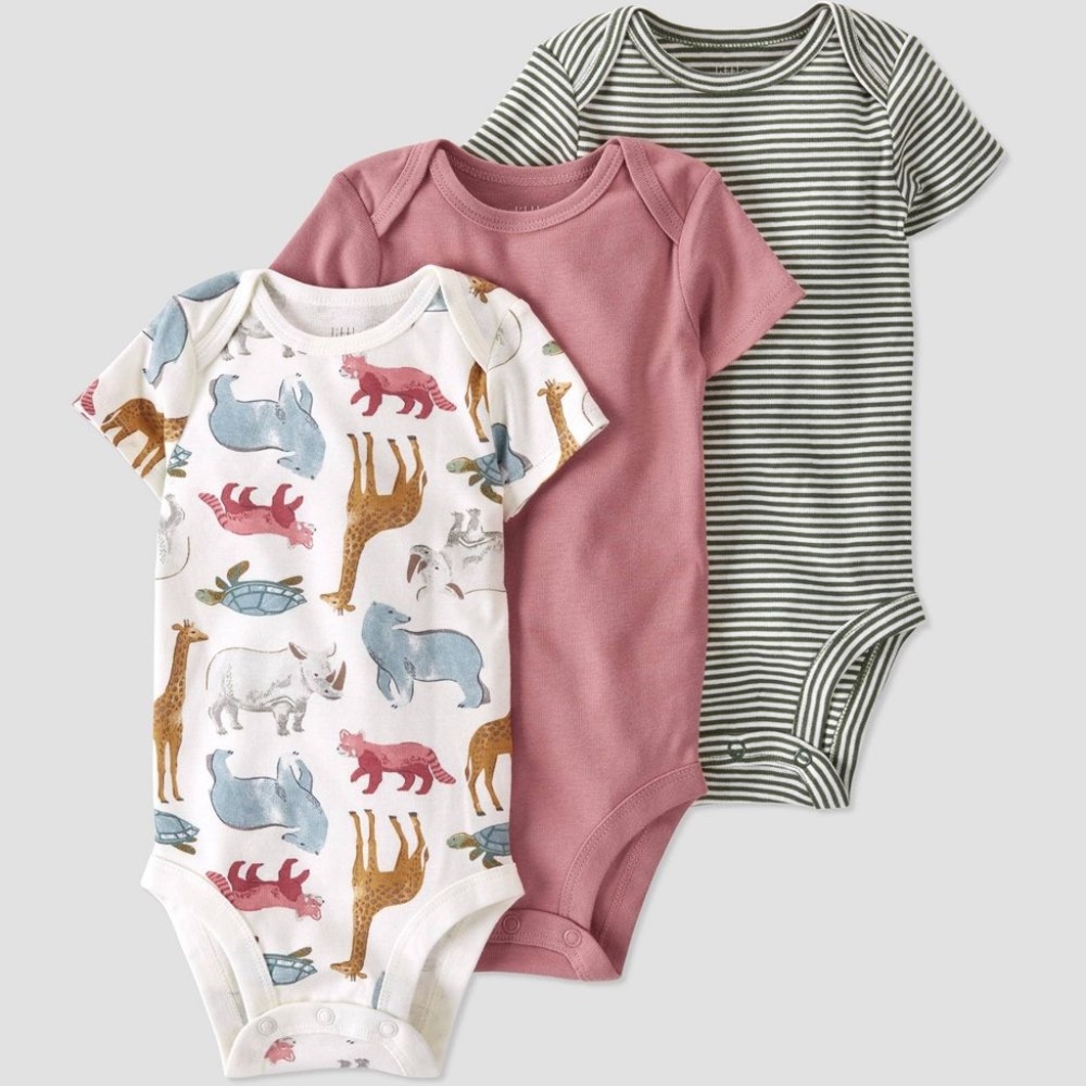Little Planet By Carter's Baby 3pk Organic Cotton Bodysuits NWT